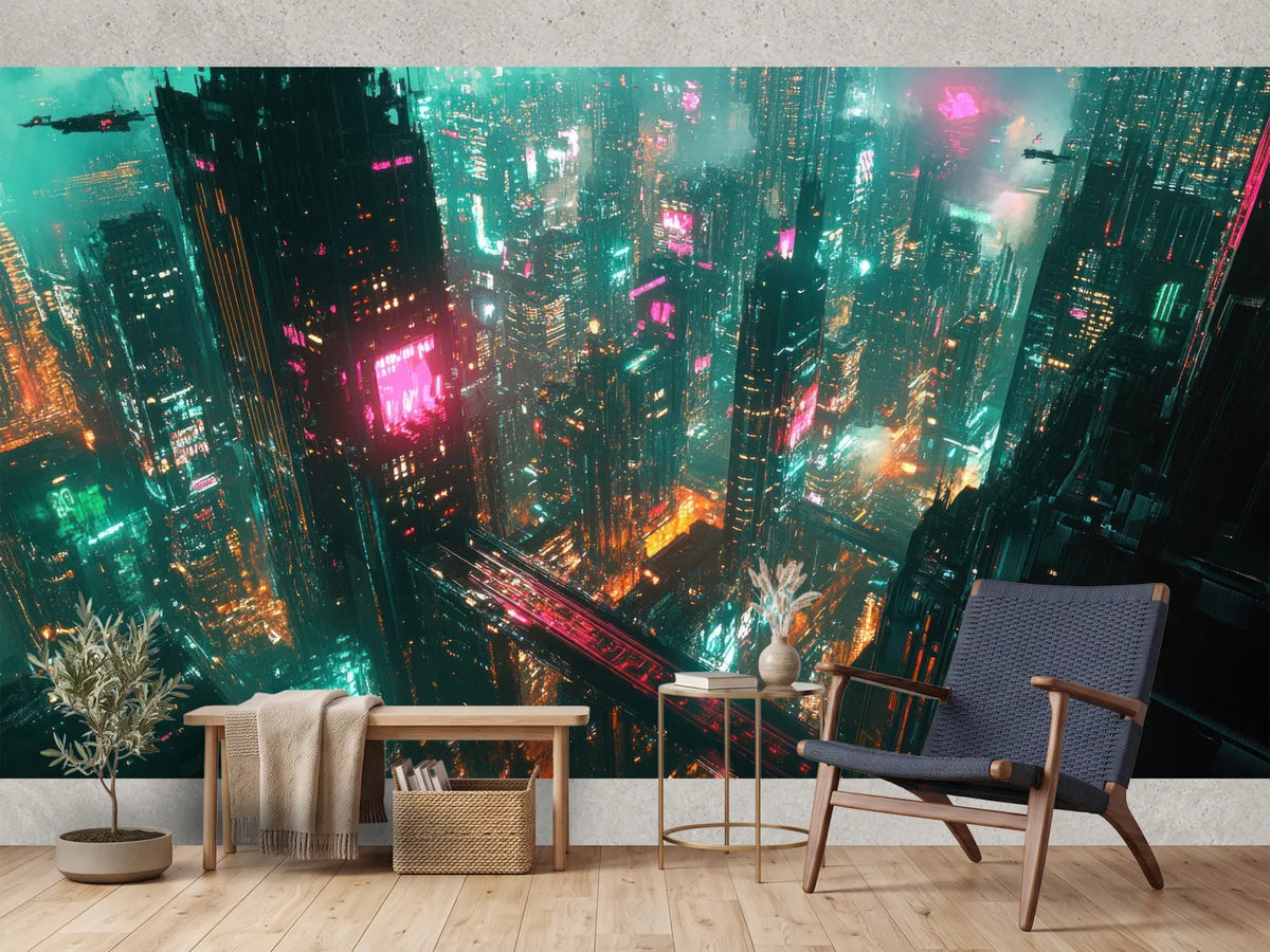 photo-wallpaper-neon-city-at-night-with-skyscrapers-in-teal-and-pink