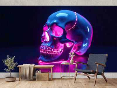 photo-wallpaper-neon-lit-skull-glowing-magenta-and-blue-in-deep-darkness