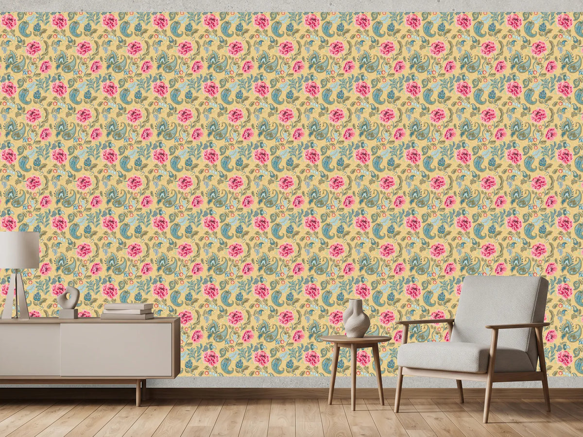 photo-wallpaper-vintage-rose-pattern