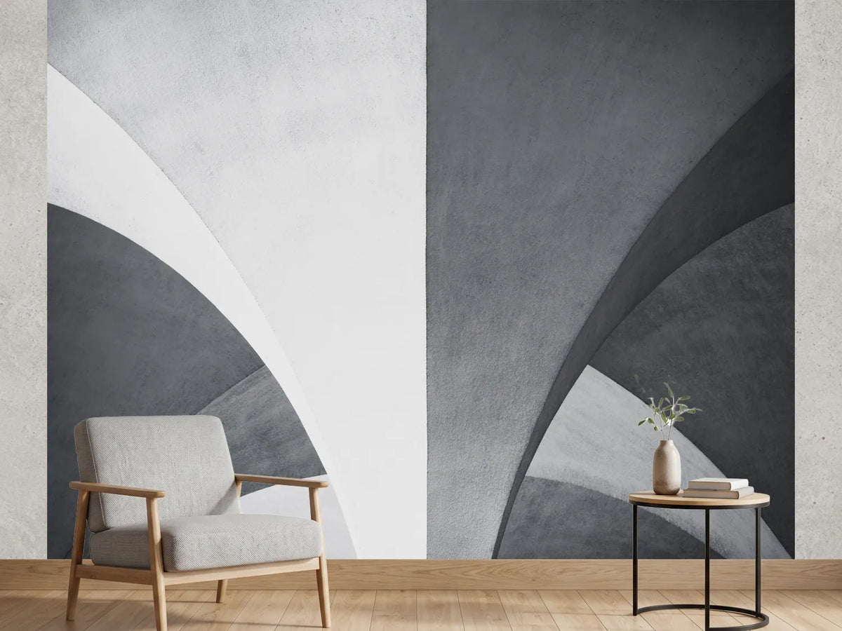 photo-wallpaper-curved-concrete-arches-in-light-and-shadow-graphic-minimalism