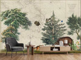 photo-wallpaper-vintage-map-forest-wildlife