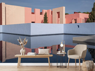 photo-wallpaper-geometric-pink-pool-reflections
