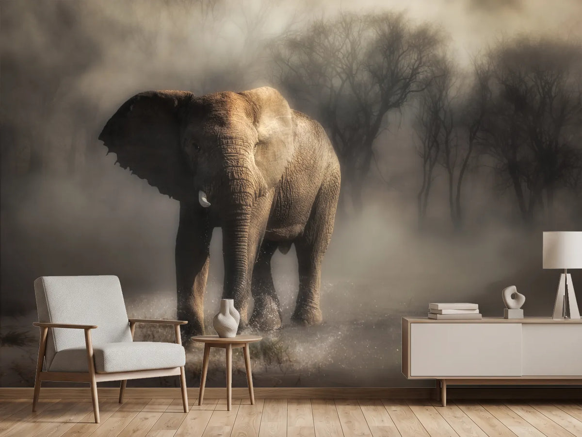 photo-wallpaper-misty-elephant-walk