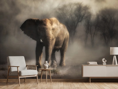 photo-wallpaper-misty-elephant-walk