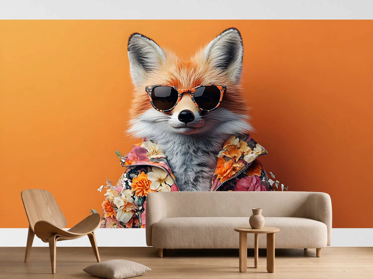 photo-wallpaper-fox-in-sunglasses-and-a-floral-jacket-on-bold-orange