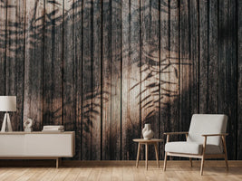photo-wallpaper-weathered-wood-leaf-shadows