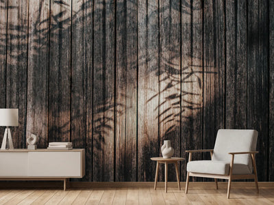 photo-wallpaper-weathered-wood-leaf-shadows