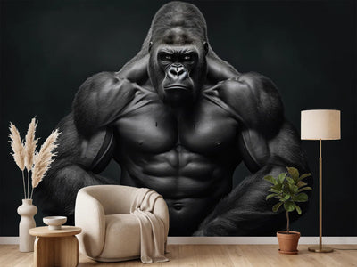 photo-wallpaper-gorilla-showing-big-muscles-and-strength-extreme-closeup-generative-ai