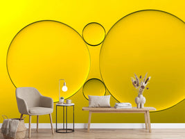 photo-wallpaper-vibrant-yellow-liquid-spheres