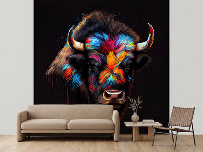photo-wallpaper-bison-vibrant-art