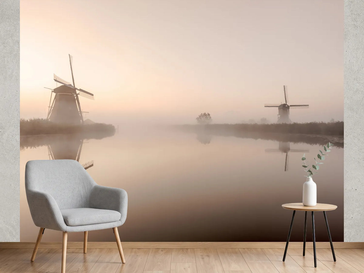 photo-wallpaper-misty-morning-windmills
