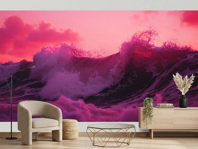photo-wallpaper-pink-sunset-waves-crashing