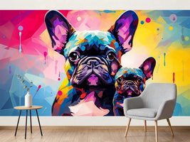 photo-wallpaper-french-bulldog-and-puppy-in-vivid-pop-art-colours