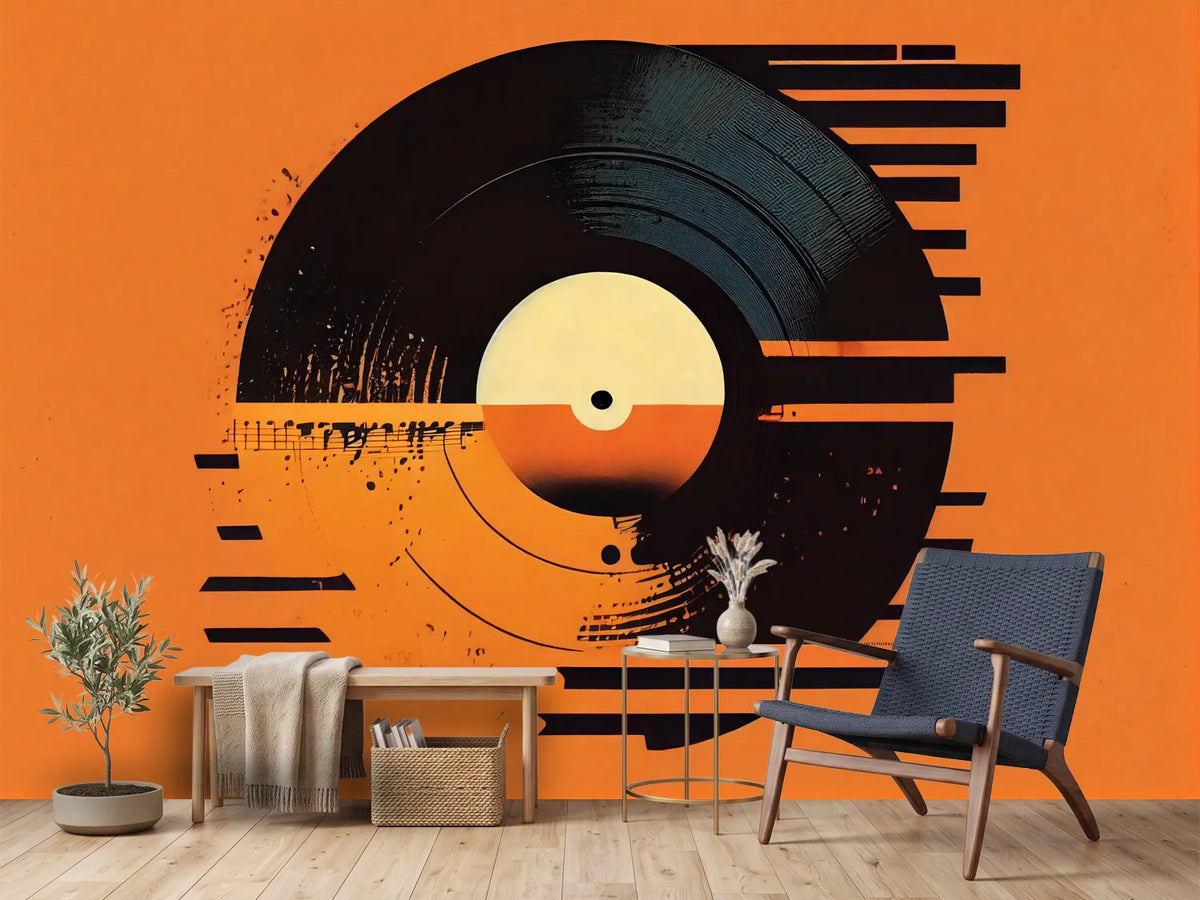 photo-wallpaper-vinyl-record-in-glitch-graphics-on-glowing-orange