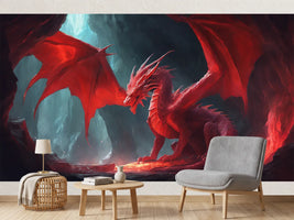 photo-wallpaper-red-dragon-in-a-cave