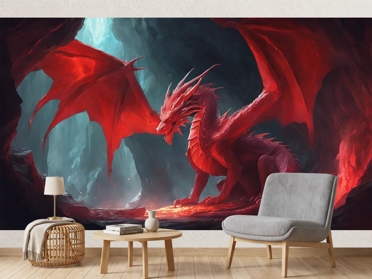 photo-wallpaper-red-dragon-in-a-cave