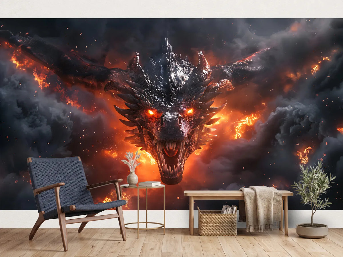 photo-wallpaper-black-dragon-with-glowing-eyes-amid-fire-and-smoke