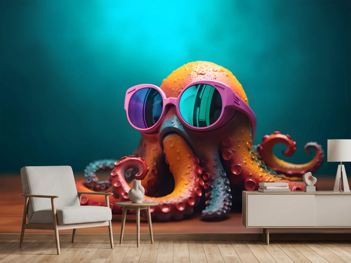 photo-wallpaper-octopus-in-pink-sunglasses-against-turquoise