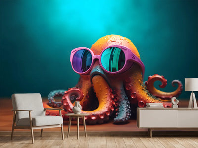 photo-wallpaper-octopus-in-pink-sunglasses-against-turquoise
