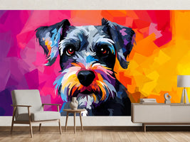 photo-wallpaper-schnauzer-in-bold-pop-art-colours-against-magenta-and-orange