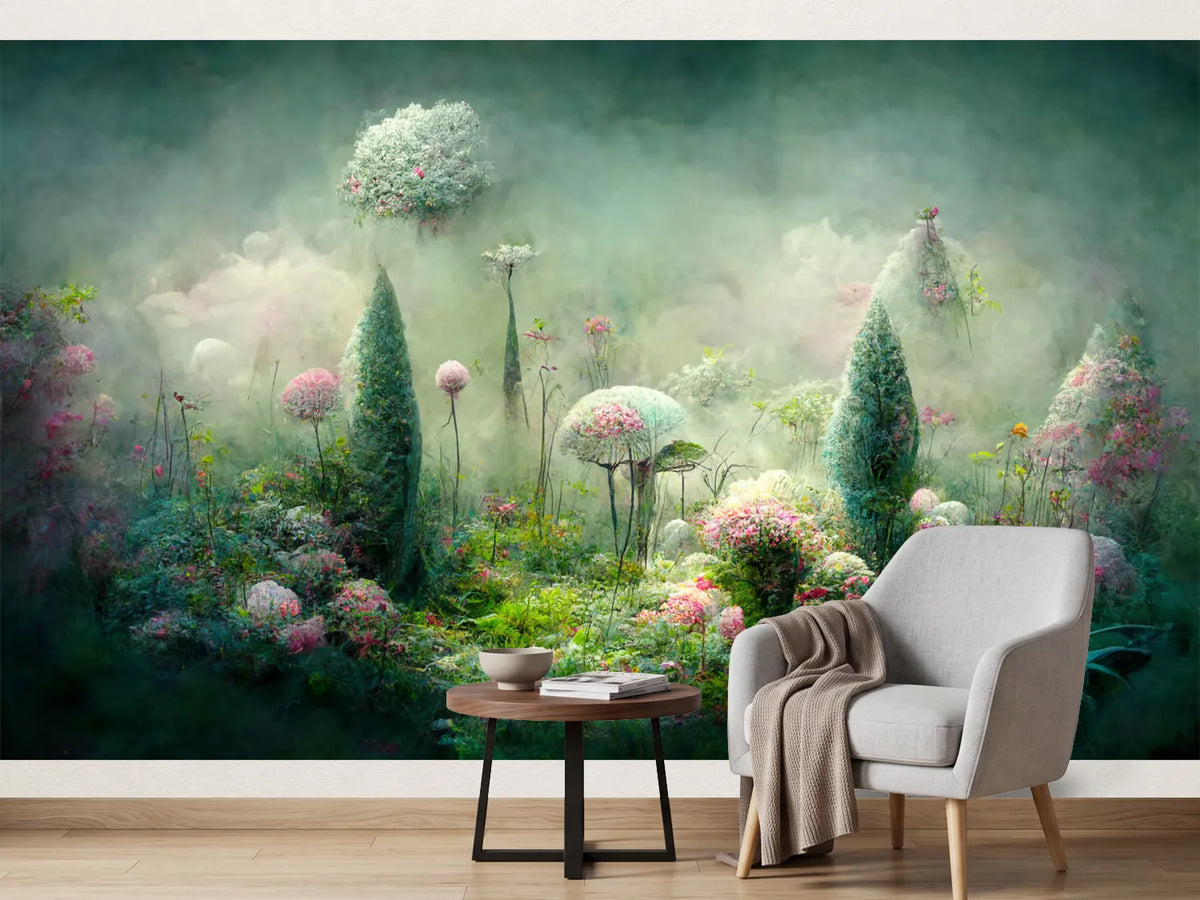 photo-wallpaper-dreamlike-misty-garden-with-pink-blossom-trees-and-a-floating-island