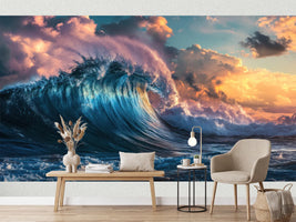 photo-wallpaper-turquoise-breaking-wave-under-a-glowing-sunset-sky