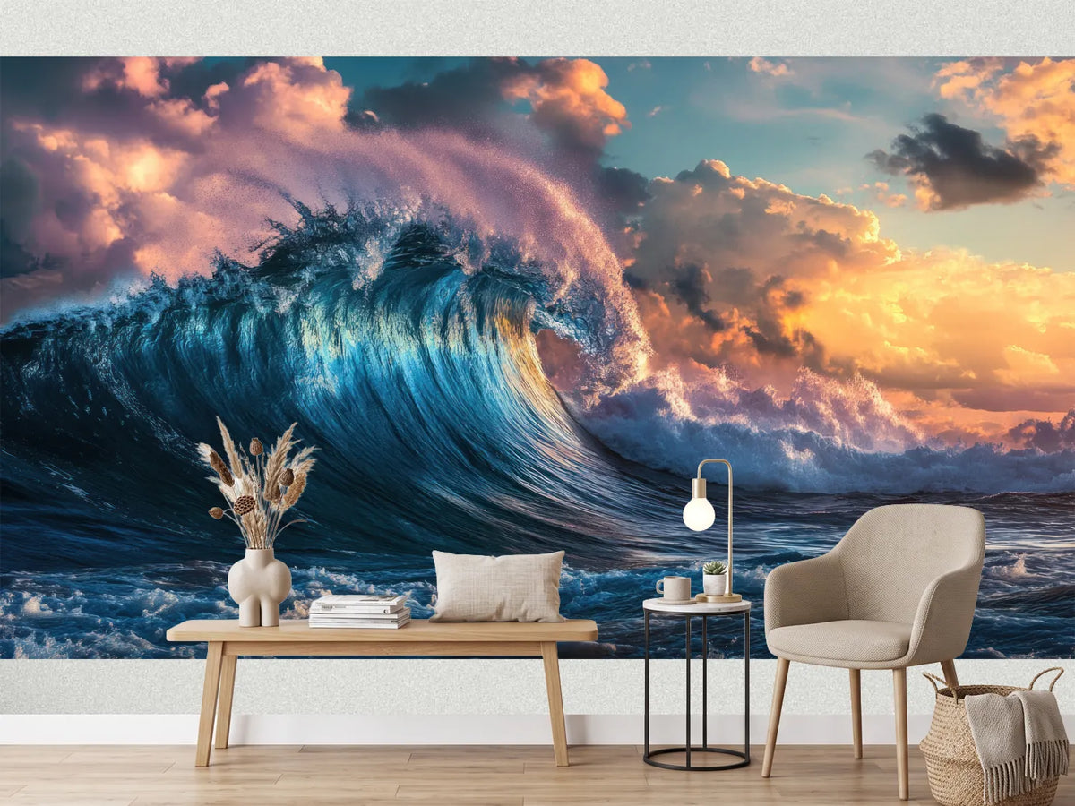 photo-wallpaper-turquoise-breaking-wave-under-a-glowing-sunset-sky