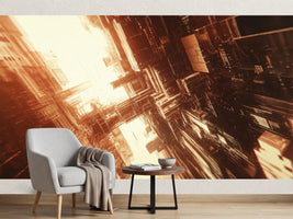 photo-wallpaper-futuristic-megastructure-in-warm-backlight-with-plunging-depth