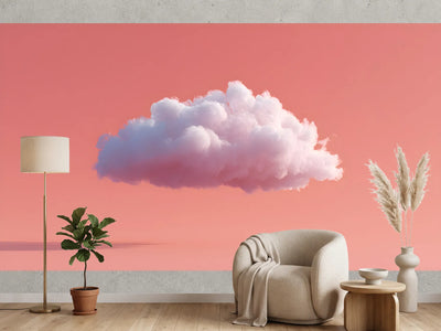photo-wallpaper-floating-white-cloud-against-soft-coral-pink