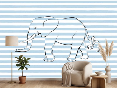 photo-wallpaper-striped-elephant-with-bow