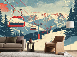 photo-wallpaper-red-chairlift-above-a-snowy-ski-slope-in-retro-graphic-style