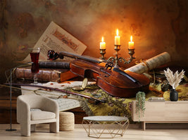 photo-wallpaper-still-life-with-violin-and-candles