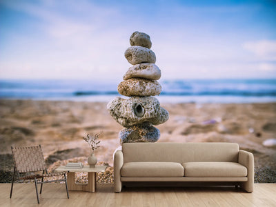 photo-wallpaper-stone-pile-on-the-beach