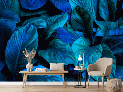 photo-wallpaper-tropical-leaves-in-turquoise-and-deep-blue-dense-foliage