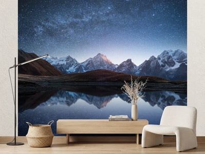 photo-wallpaper-night-landscape-with-a-mountain-lake-and-a-starry-sky