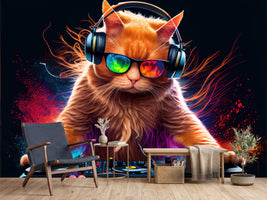 photo-wallpaper-ginger-dj-cat-with-sunglasses-and-headphones-playing-music-generative-ai