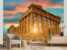 photo-wallpaper-parthenon-athens-greece-sun-beams-and-sunset-colors