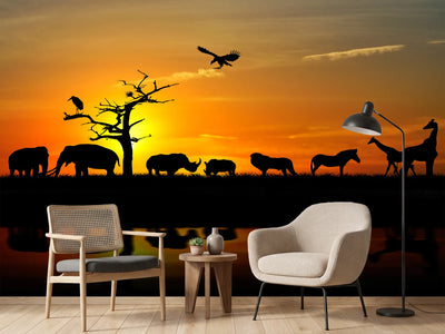 photo-wallpaper-safari-animals-at-sunset