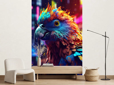 photo-wallpaper-colorful-bird-parrot-on-the-dark-background