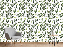 photo-wallpaper-watercolor-green-leaves