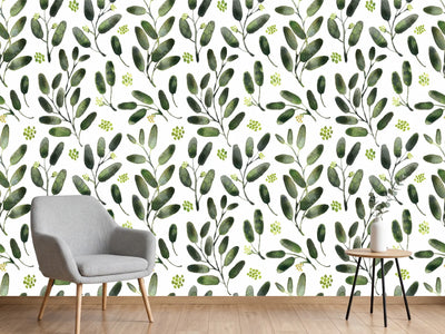 photo-wallpaper-watercolor-green-leaves