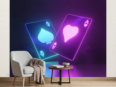 photo-wallpaper-two-ace-cards-glowing-in-turquoise-and-pink-neon-light