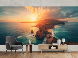 photo-wallpaper-steep-sea-cliffs-and-rock-stack-at-golden-sunset