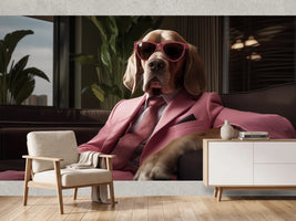 photo-wallpaper-dog-in-a-pink-suit-and-sunglasses-lounging-on-a-leather-sofa
