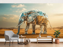photo-wallpaper-majestic-elephant-composed-of-crystal-shards-in-surreal-desert