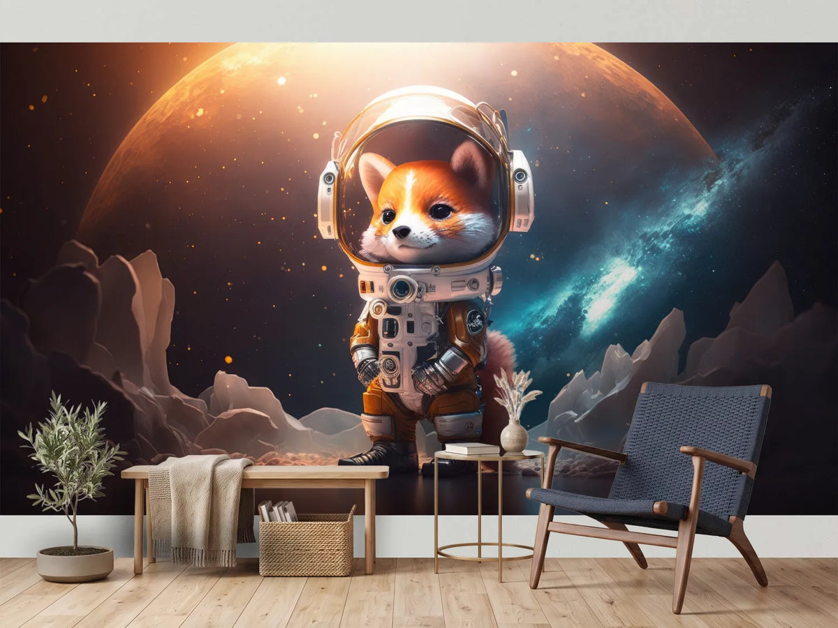 photo-wallpaper-fox-in-a-spacesuit-on-an-alien-planet-before-a-glowing-galaxy
