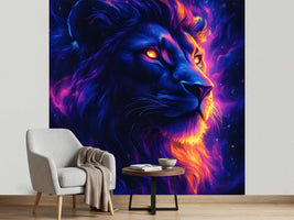 photo-wallpaper-majestic-lion-portrait-with-vibrant-cosmic-mane
