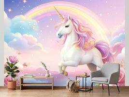 photo-wallpaper-white-unicorn-with-a-rainbow-above-pastel-clouds