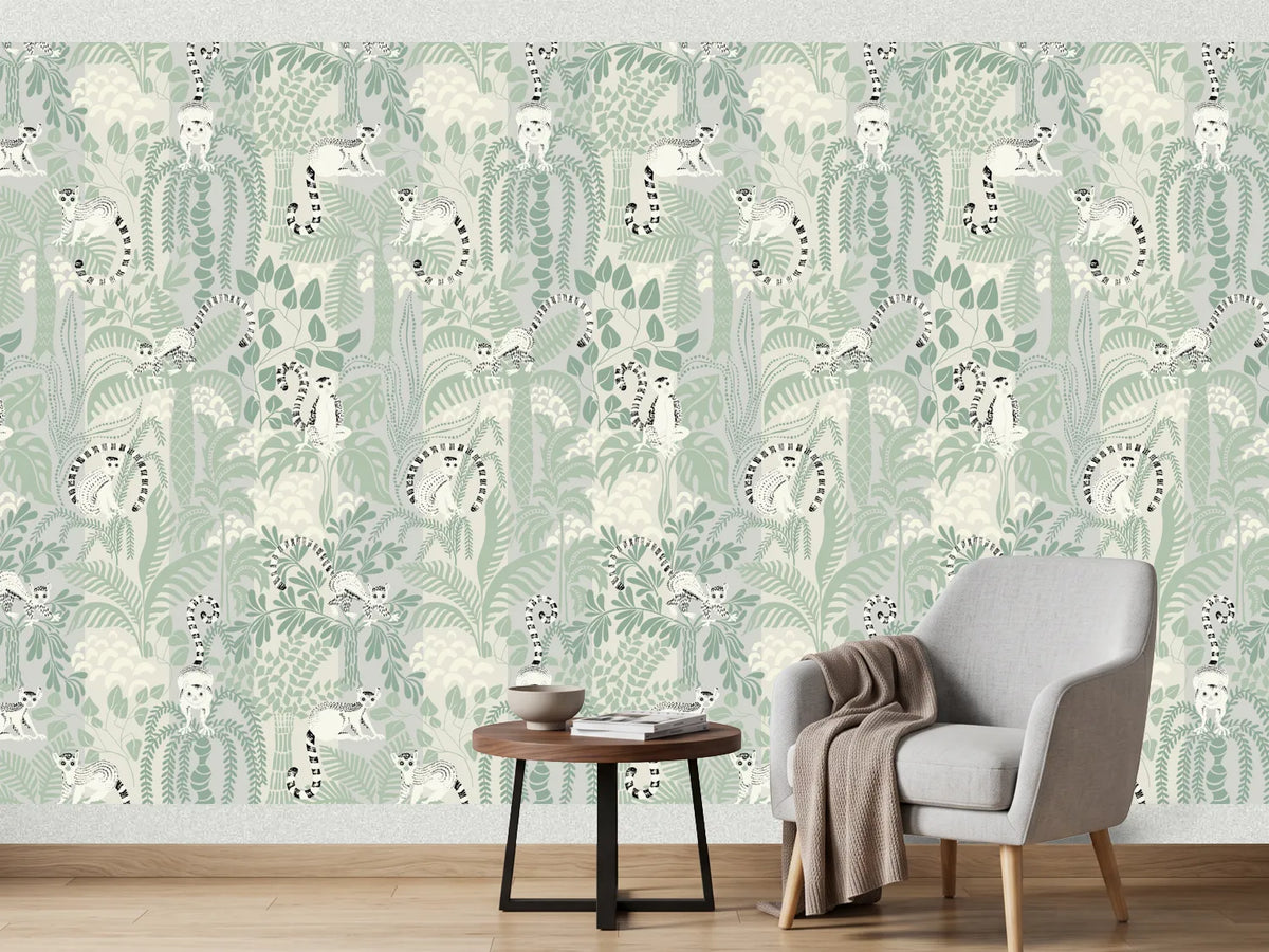photo-wallpaper-lemurs-jungle-pattern