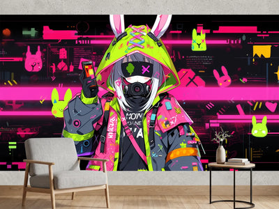photo-wallpaper-cute-anime-style-girl-animal-costume-cyberpunk-school-uniform-with-generative-ai